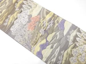 嵯峨野山水文織り出し　袋帯